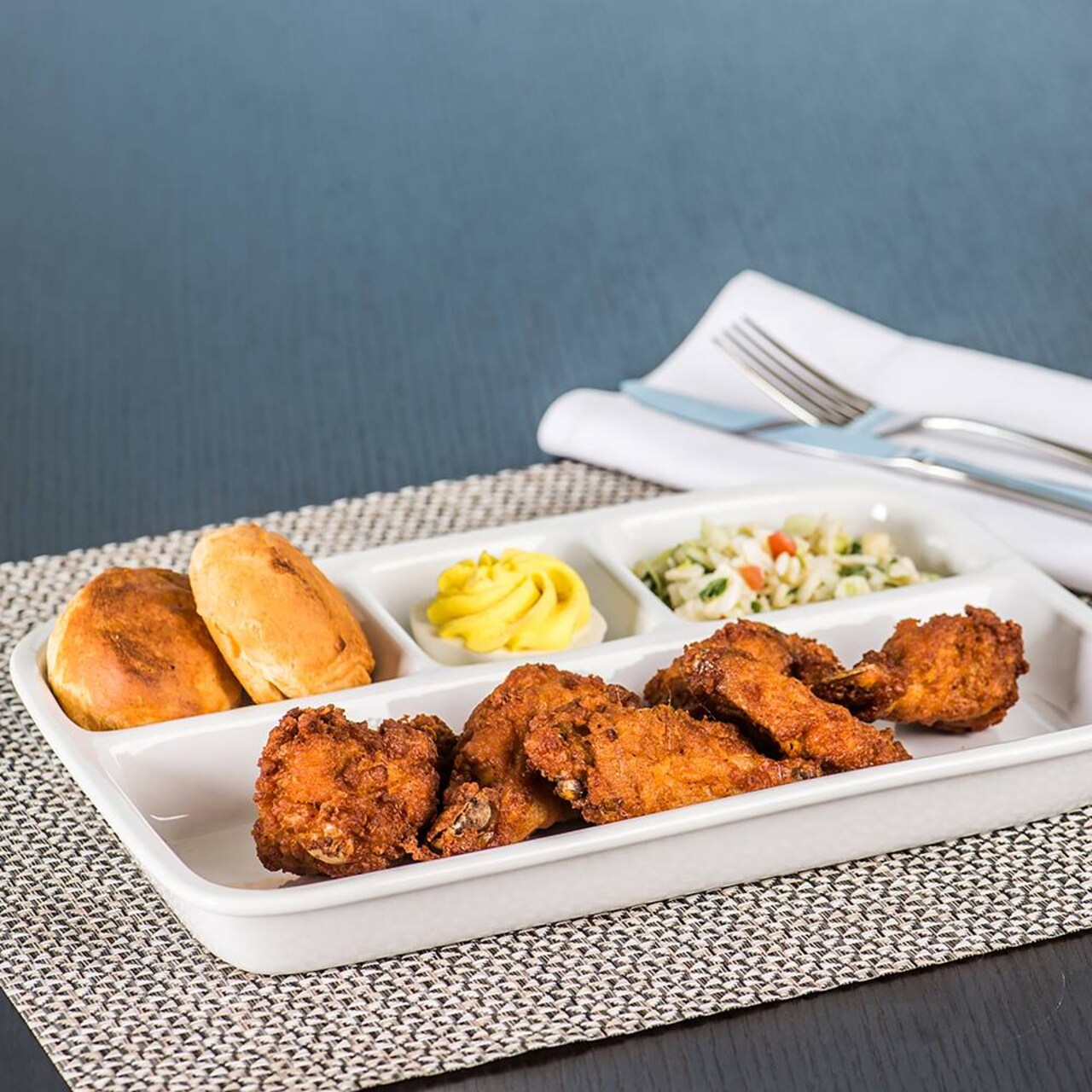 Bia Cordon Bleu Porcelain TV Picnic Tray Divided Compartments White